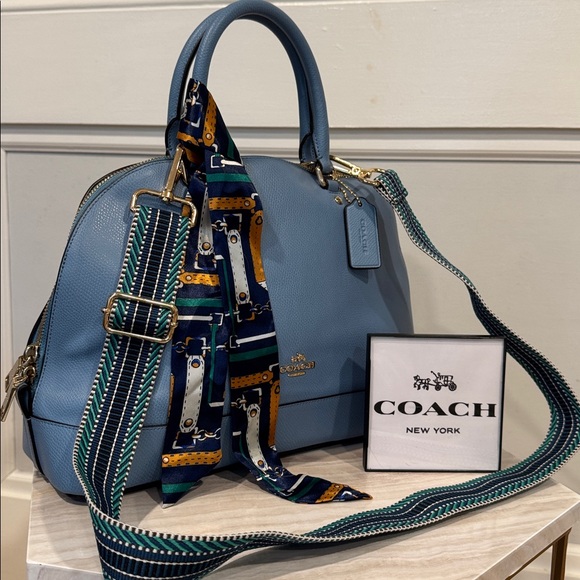 Coach Blue Leather Handbag - Picture 1 of 16